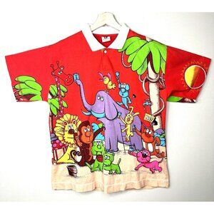 Mens Shirt Art To Wear Cosplay Cartoon Animals Holding Empty Glasses Medium